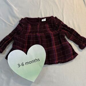 Old Navy - 3-6M Plaid Kids Shirt/Blouse in Burgundy